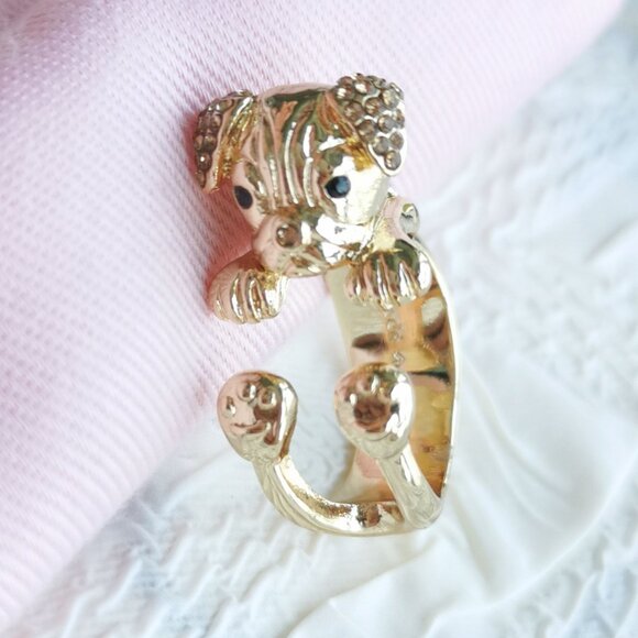 Kate Spade Puppy Wrap Ring Gold #6 - Picture 1 of 5